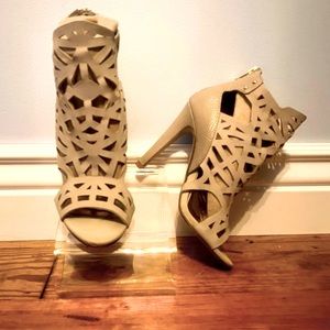 Paprika Laser Cut Geometric High Heels